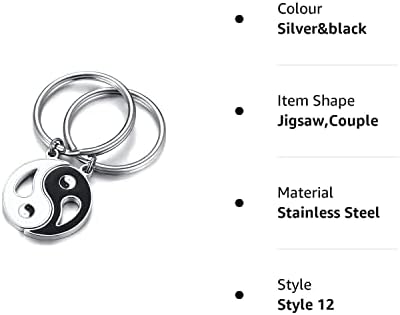 XUANPAI Couple Puzzle Piece Keychain,Men Women Jigsaw Love Keyrings Friendship Family Distance Matching Key Ring Valentine's Day Anniversary Birthday Keepsake Gift Stainless Steel Jewellery