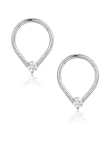 CZ Teardrop Septum Ring 316 Stainless Steel Cubic Zirconia 16g Daith Piercing Jewelry Hinged Segment