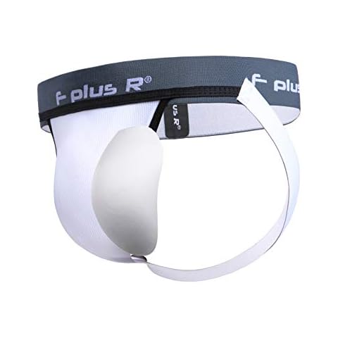 F plus R Men's Athletic Supporter Jockstrap with Cup Pocket 2 Inch Waistband, White, XXL Cover