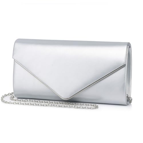 Image of DETARA Women Evening Bag Vegan Leather Clutch Purse Shoulder Crossbody Envelope Bag for Party Wedding Prom Bridal