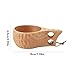 HERCHR Wooden Cup Camping Cup,350ML/11.8Oz Portable Wood Mug Drinking Cup with Handle Wood Mug Drinking Cup for Coffee Tea Milk Beverages(Beige)