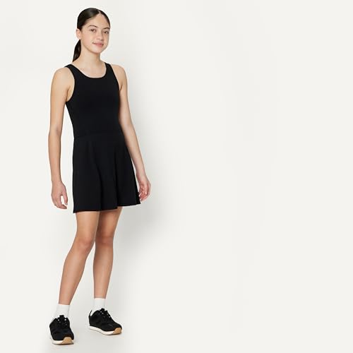Image of Amazon Essentials Girls' Active FormFlex Buttery Soft Tank Tennis Dress with Built-in Bodysuit, Bra, & Shorts