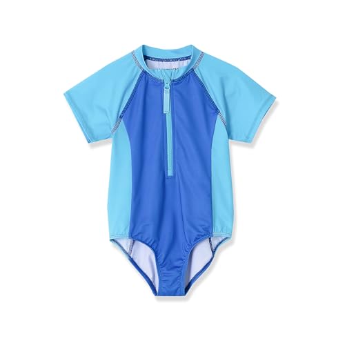 Lands' End Girls Long Sleeve Half Zip One Piece UPF 50 Swimsuit