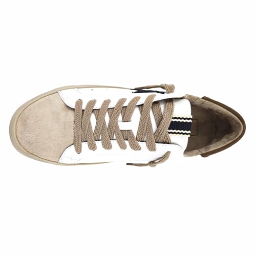 Womens Pamela Lace Up Sneakers Shoes Casual - Beige, Brown, White - Size 6.5 M4