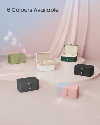 Image of SONGMICS Travel Jewelry Organizer, 2-Layer Portable Jewelry Box Case