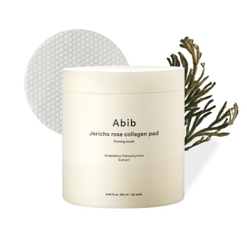 Image of Abib Jericho Rose Non-animal Collagen Pad Firming Touch 60pads 8.45 fl.oz. | Korean Anti-aging Toner Pads for Face with Niacinamide, Peptides, Cleansing, Skin Care