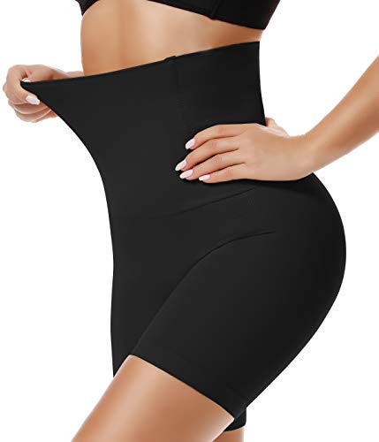 SLIMBELLE Shorty Gainante Culotte Sculptante pour Femme Ventre Plat Panty Minceur des Cuisses Shapewear Taille Haute Grande Taille Invisible Post Partum-Noir-XL