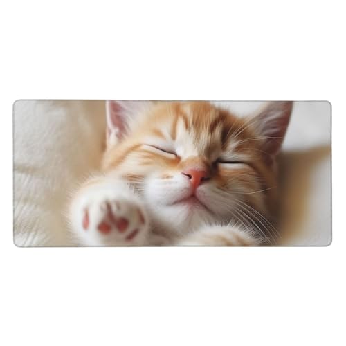 Tapis de souris XXL chaton finition premium tapis de bureau cousu
