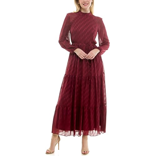 Image of Maison Tara Women's Printed Long Sleeve Maxi Dress