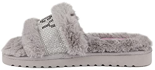 Juicy Couture Women's Slide Sandals With Faux Fur Slipper Sandals, Furry Slides, Womens Slip On Slippers-Halo-Grey-11 #TOP2