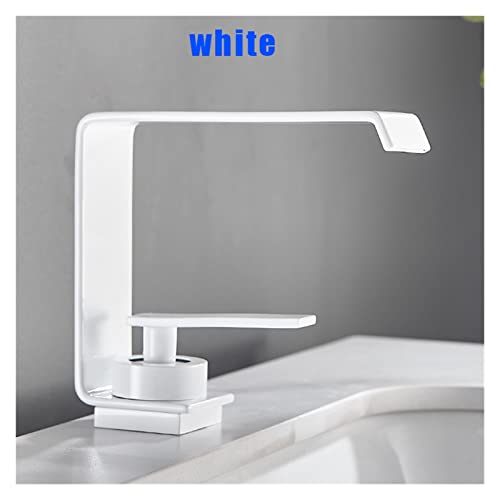 Mitigeur de lavabo cascade en laiton blanc pour vasque - 3