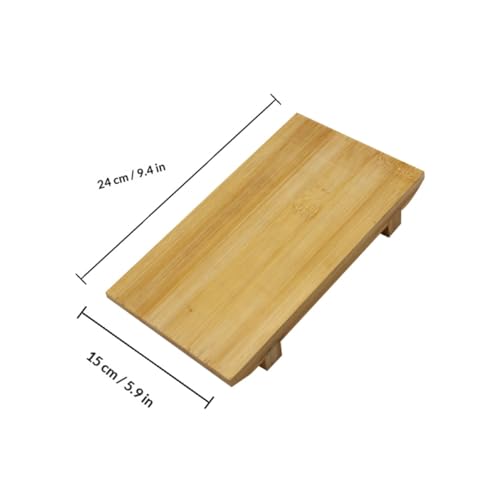 Plato rectangular para sushi mediano color natural miniatura 2