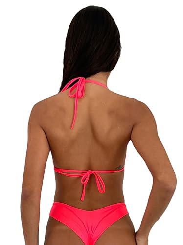 Biquini feminino adulto praia com bojo e Calcinha Asa Delta Fio Duplo Neon (BR, Alfa, G, Regular, Ro