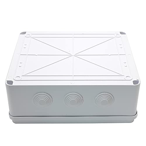 Makerele Outdoor Electrical Box Abs Plastic Watertight Dustproof Junction Box Universal Electrical Enclosure White 11.8”×9.8”×4.7” Inch(300×250×120Mm) #TOP5