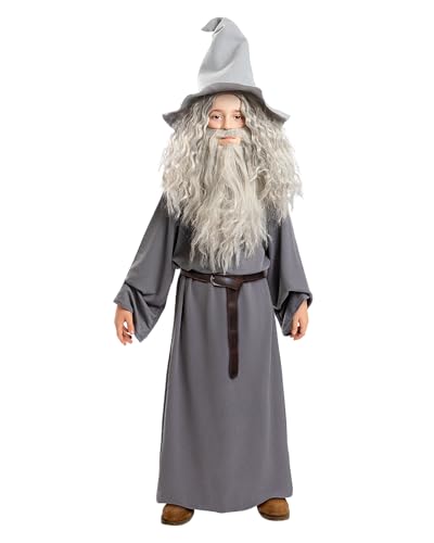 Funidelia Disfraz Oficial de Gandalf con peluca - El Señor de los Anillos para niño, Incluye túnica, cinturón, sombrero y peluca - Traje para niños para fiestas, Carnaval y Halloween, Talla 10-12 años