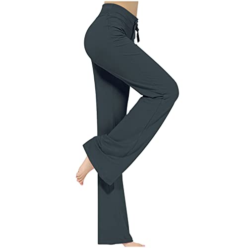 Bootcut Yoga Pants Women's Stretch Workout Relax Fit Super Soft Cargo Yoga Pants Wide Leg Long Pants with Pockets
