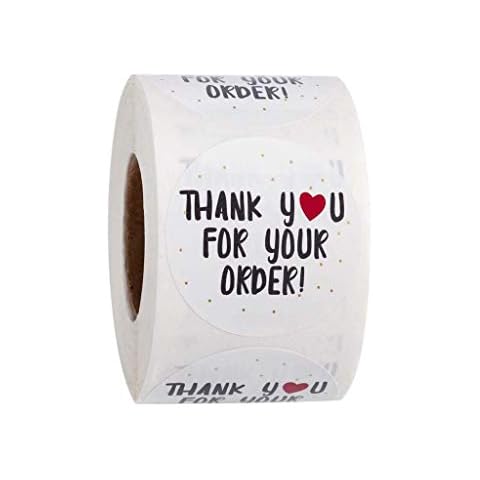 500pcs/roll Round Thank You for Your Order Heart Sticker Handmade Seal Labels Cover