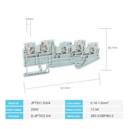 Conector bloque de terminales PTIO1.5/S/4 para evitar fallos de cableado 3