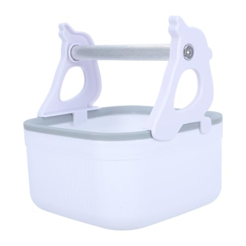 Soporte de plástico blanco para loros, percha estable de mesa 18.5x16x16cm 2