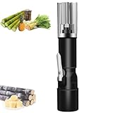 Máquina peladora eléctrica de caña de azúcar, raspador recargable de 120 W con hoja de acero de 6 lados, velocidad variable de 7500 rpm, impermeable para coco y calabaza