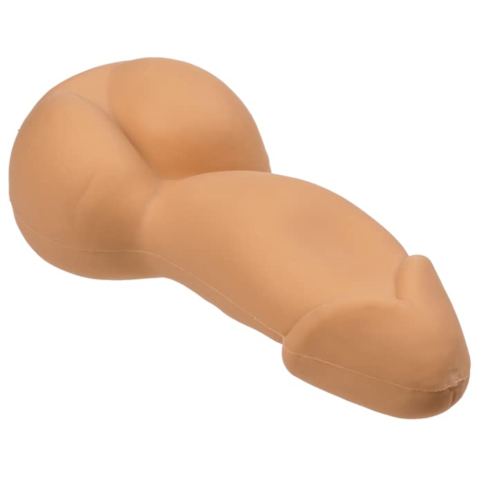 realistischer Antistress Penis zum Kneten - erotischer Scherzartikel für Junggesellenabschiede - Glied mit Hoden als Partygag für Karneval/Malle