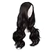MapofBeauty 28 Inch/70 cm Cosplay Long Wavy Curly Synthetic fiber Side Bangs Anime Fashion Party Hair Wig (Black)