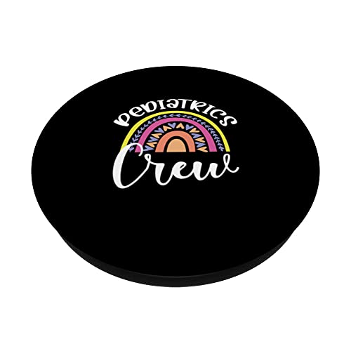 Pediatrics Crew Medical Doctor Hospital Pediatrician PopSockets Swappable PopGrip, Black - Image 2