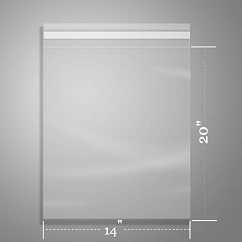 200 Pcs -14\" x 20\" Clear Plastic Cellophane Bags-Resealable Self Sealing Cello Poly Bags for Prints, Photos, Documents, Clothing, T-Shirt - Thumbnail 4