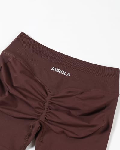 Image of AUROLA Influence Workout Shorts for Women,2.5 3.5 4.5 5.5 6.5 No Roll Up Squat Proof Scrunch Seamless Compression Gym Short
