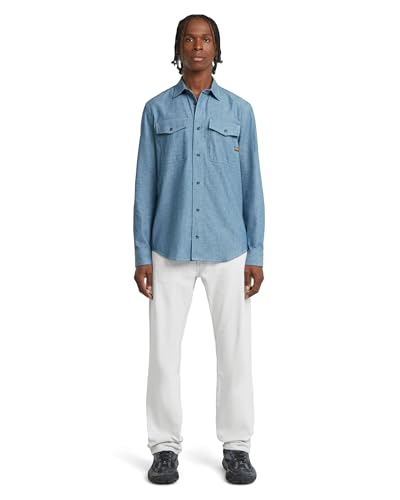 G-STAR Men's Marine Slim Long Sleeve Shirt Mehrfarben (Niagara/Milk D24963-D914-H052) S – Ansicht 4