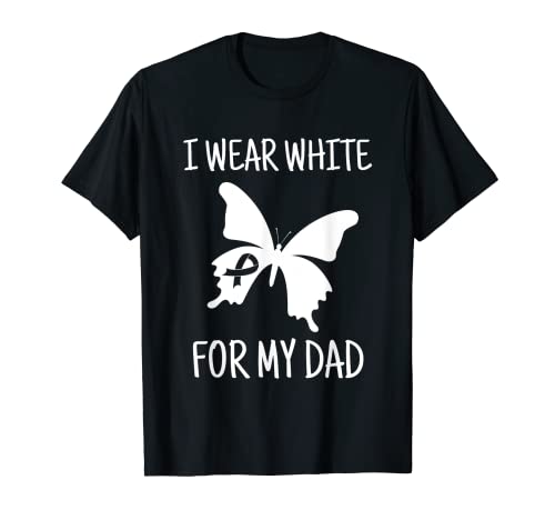 I Wear White For My Dad Lung Cancer Awareness Month Memorial Camiseta