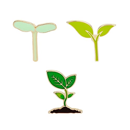 Generic Green Brooches Pin Set - Cute Leaves Bean Sprouts Enamel Pin Badge for Clothes Bags