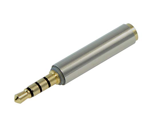 My Cable Mart 3.5mm TRRS 4 Conductor Male/Female Port Extender Shielded Adapter