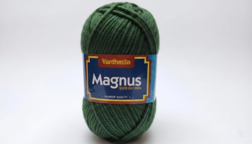 Image of Vardhman Magnus Knitting Yarn 100% Acrylic Bulky 4Ply Yarn (Pack of 1 Ball - 100g) - Knitting & Crochet Yarn for Winter Sweaters, Scarves, Blankets | Hypoallergenic, Hand Wash - Dark Olive