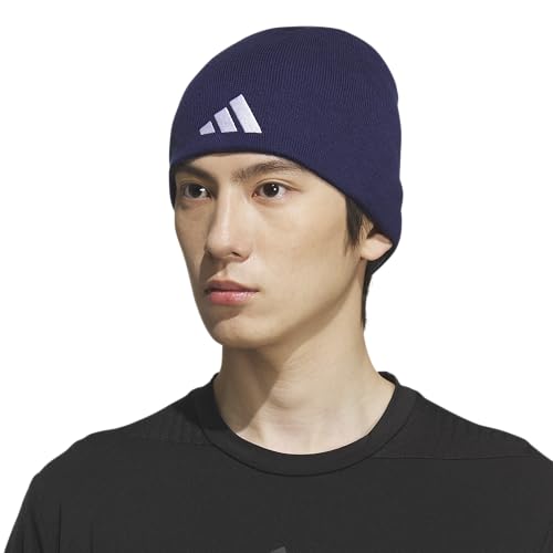 Image of adidas Men's Reversible Skully Beanie - Two-Sided Skull Cap Winter Hat