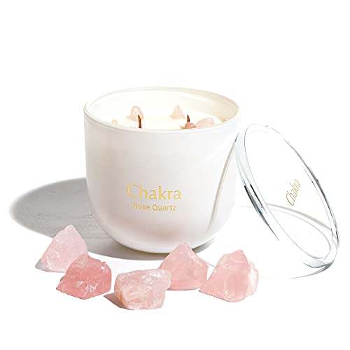 Hidden Label Healing Crystal Candle,2 Wood Wicks Scented Crackling Candles, Meditation Healing Candles With Crystals Inside #TOP25