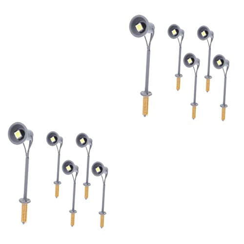 HONMEET 10 Pcs Model Landscape Spotlight Luminous Signal Light Model Signal Lamp Model Spot Lights for House Sconces Wall Decor Wall Grid Micro Landscape Lamp Scene Decor Metal Grey