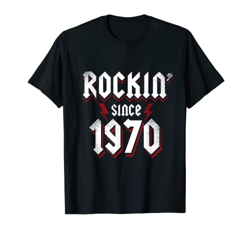 Rockin Since 1970 53 Year Old Rock Music 53 cumpleaños Camiseta