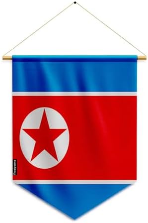 Pixelforma Banderín Bandera de Corea del Norte para colgar de pol...