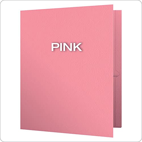 image for Oxford Twin-Pocket Folders, Textured Paper, Letter Size, Pink, Holds 1