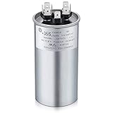 Frienda 35+5 MFD 35/5 uf ±6% 370V or 440V VAC Dual Run Round Capacitor, 35 5 Start Capacitor for AC Air Conditioning Unit, Condenser Straight Cool or Heat Pump