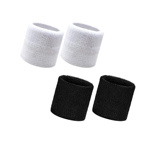 Gmefvr Muñequera deportiva en blanco y negro para tenis, bádminton, ciclismo, baloncesto, críquet