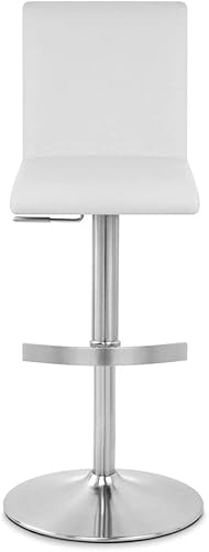 Miniatura 5 de Zuri Furniture Modern Coveteur Taburete giratorio de altura ajustable en color blanco