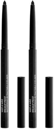 Wet n Wild, Megalast Einziehbarer Eyeliner, Gel-Eyeliner mit Kräftigem Finish und Langanhaltendem Effekt für 16 Stunden, Augen-Make-Up, Pigmentierte und Schmierfreie Formel, Blackest Black