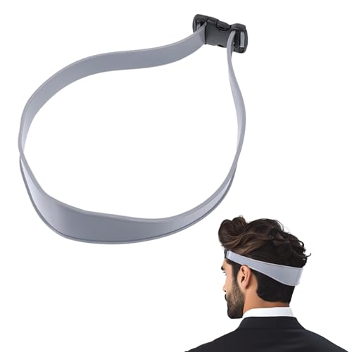 Jeffdad Gabarit de rasage, tondeuse à cheveux incurvée réglable en silicone pour le cou et guide de coupe, outils de barbier pour coupes de cheveux à faire...