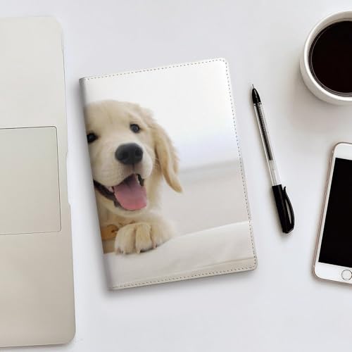 Couverture carnet de notes A5 Golden Retriever réutilisable en cuir