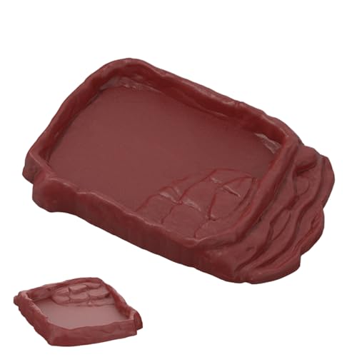 Snake Bowl - Tortoise Turtle, Bowl with Anti-Slip Ramp, Resin Reptile, Bearded Dragons Geckos | Feeding Dish for Snakes Lizards