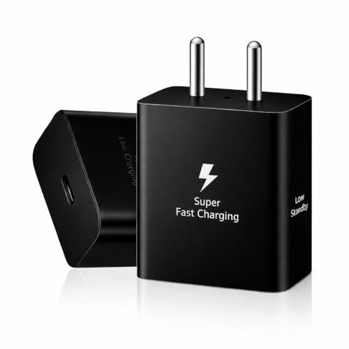 Image of Samsung 45W C-Type Super-Fast Charging Adapter Compatible with Samsung Z Fold 7 | Z Flip 7 | S25 Edge | S25 Ultra | S26 Ultra | Z Fold 6 /5 /4 | S23 Plus /FE | Z Flip 6 /5 /4 /A55 - USB-C 45 w Port Black
