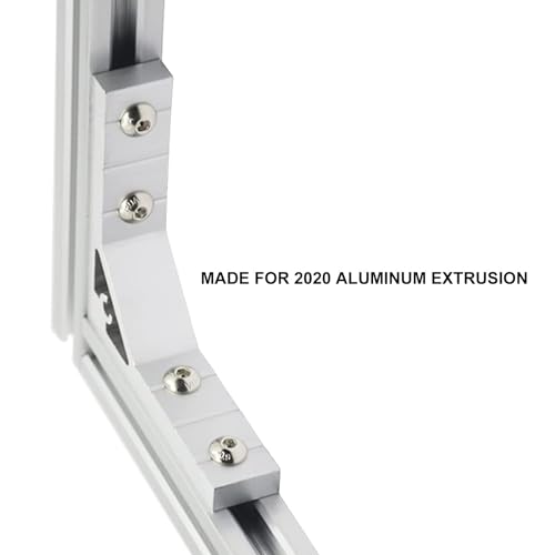 Image of 12pcs 2020 Corner Bracket Angle 2020 Aluminum Extrusion Hardware T-Slotted Accessories V-Slot with T Nuts and Screws for 8020 Aluminum Profile 3D Printer Frame Parts Silver