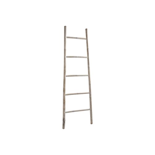 AUBRY GASPARD Echelle Porte-Serviettes en Bambou patiné Blanc 150cm